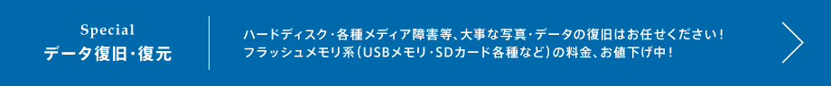 データ復旧・復元　ハードディスク・USBメモリ・SDカード・その他各種記録メディアのデータ復旧を承ります