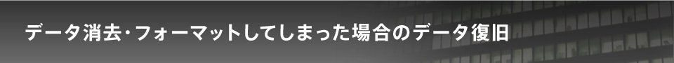 データの消去・フォーマットしてしまった場合のデータ復旧