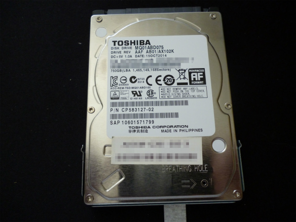 東芝のMQ01ABD075　750GB